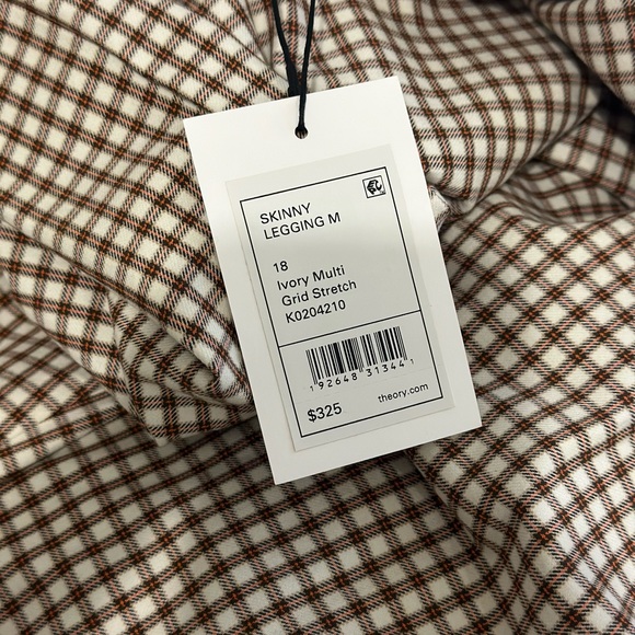 Theory | Women's Skinny Legging in Grid Stretch Cotton Blend - Picture 4 of 5